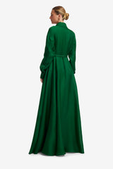 Josephine Embellished Silk Gown - Forest Dress Maxi