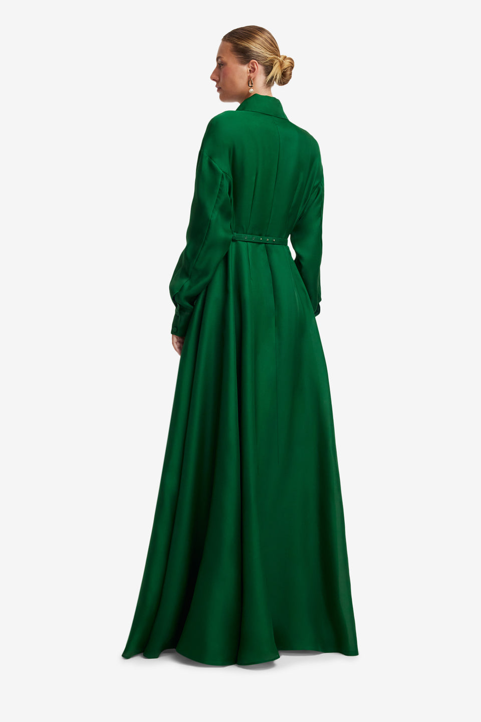 Josephine Embellished Silk Gown - Forest Dress Maxi