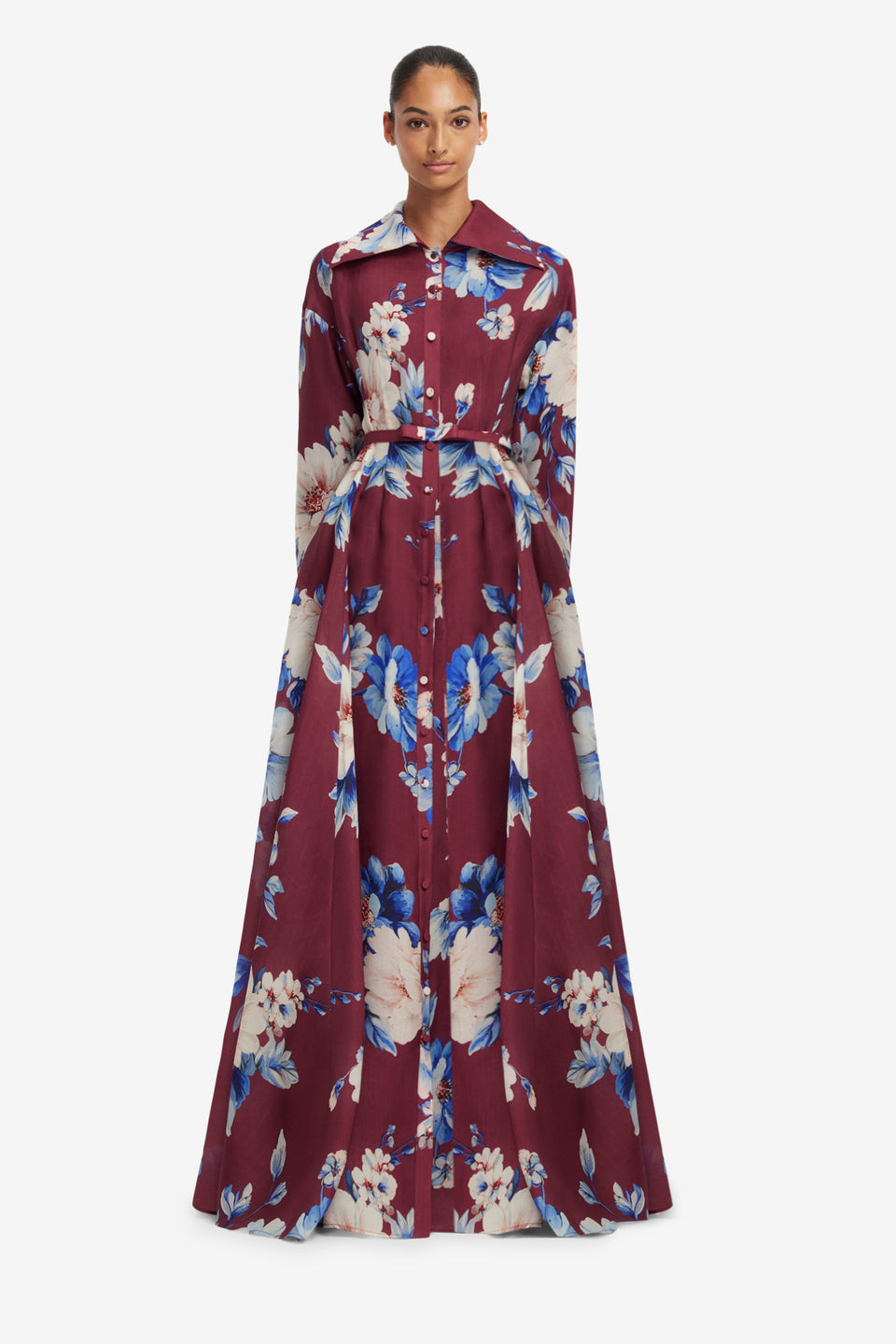 Josephine Silk Gown - Cosmos Print Dress Maxi