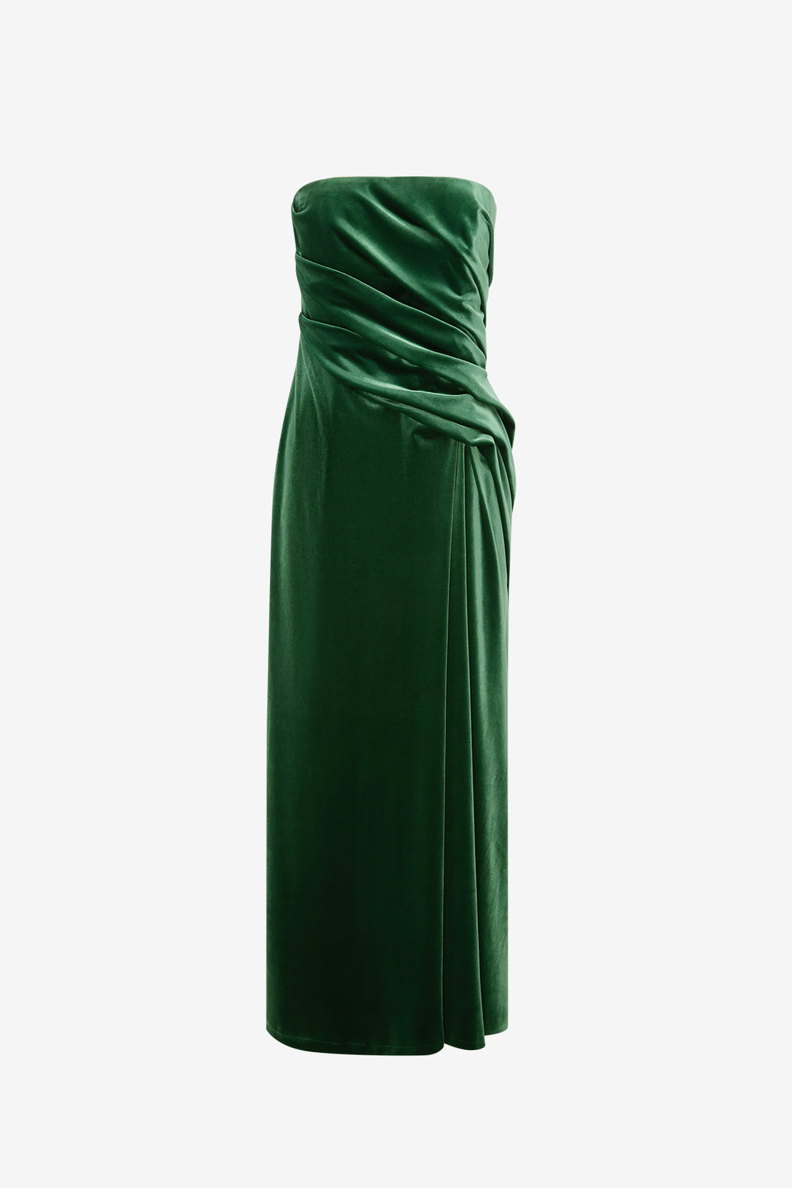 Florence Velvet Ruffled Maxi Dress - Forest Dress Maxi