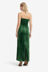 Florence Velvet Ruffled Maxi Dress - Forest Dress Maxi