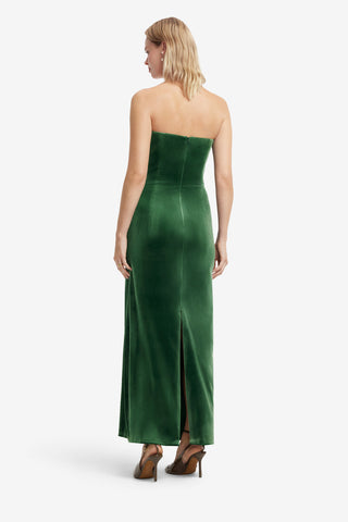 Florence Velvet Ruffled Maxi Dress - Forest Dress Maxi