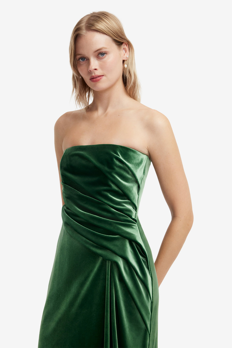 Florence Velvet Ruffled Maxi Dress - Forest Dress Maxi