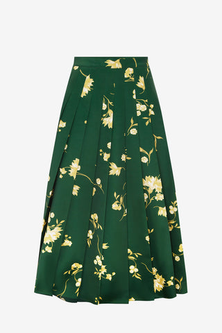 June Pleated Maxi Skirt - Forest Print Skirts