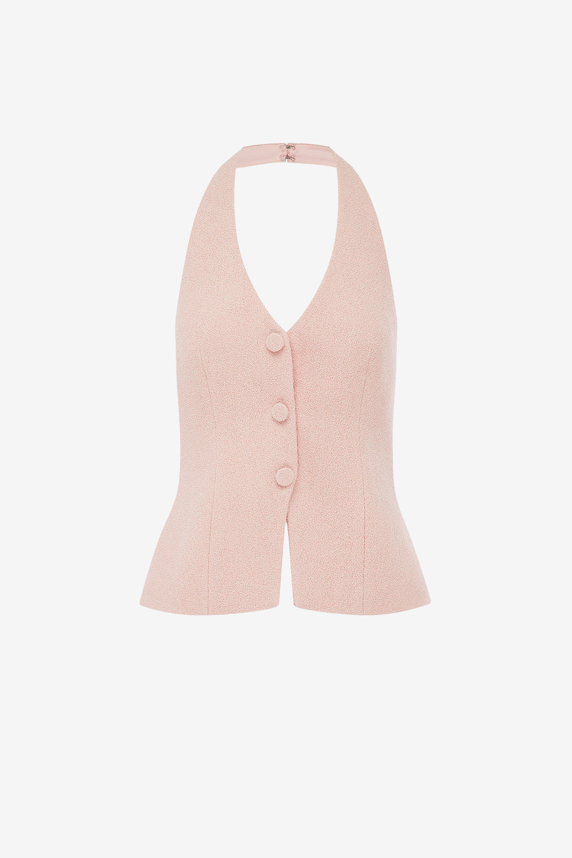 Millie Tweed Halterneck Top - Dusty Pink Tops