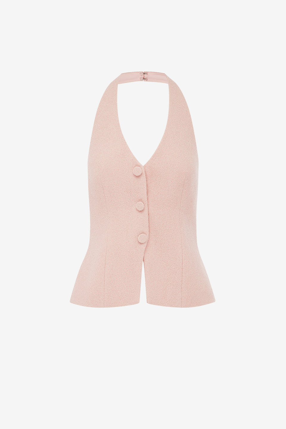 Millie Tweed Halterneck Top - Dusty Pink Tops