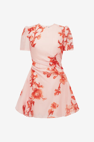 Elyse Short Sleeve Mini Dress - Magnolia Print Dress Mini