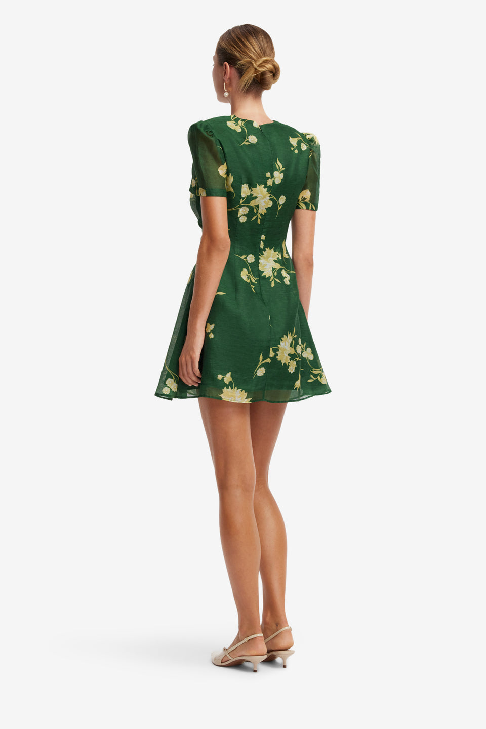 Elyse Short Sleeve Mini Dress - Forest Print Dress Mini