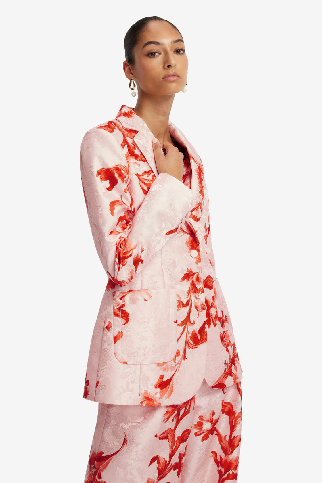 Jordana Jacquard Blazer - Magnolia Print Blazer
