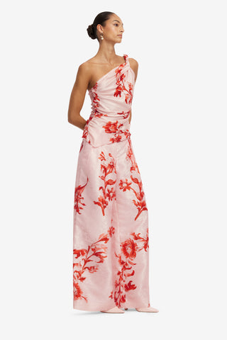 Elisha Jacquard Wide Leg Pants - Magnolia Print Pants