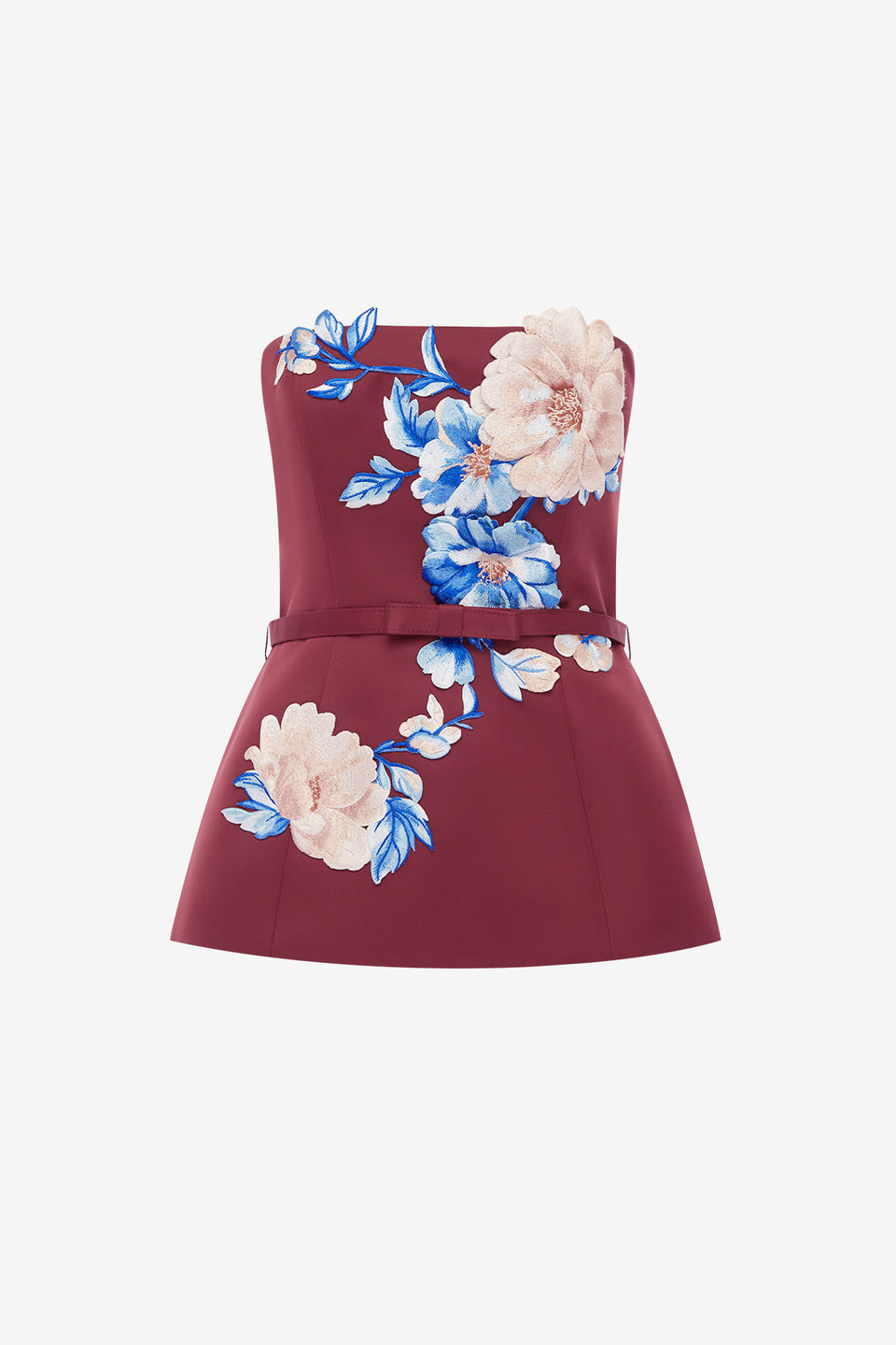 Nadia Embroidered Bustier Top - Cosmos Print Tops