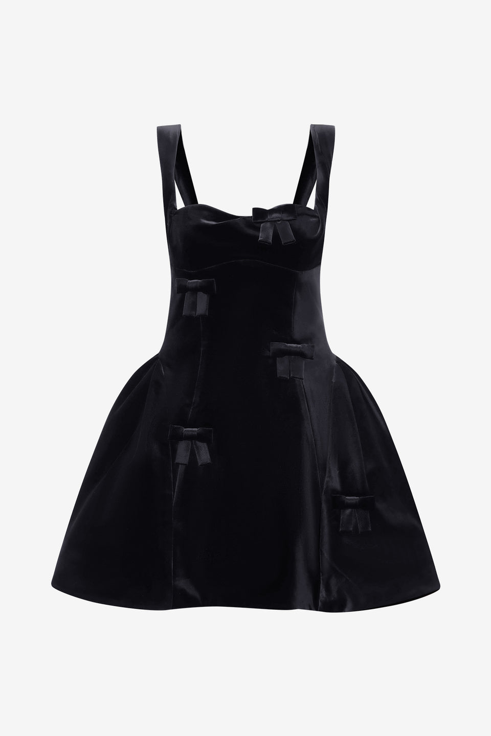 Ariel Velvet Bow Mini Dress - Ebony Dress Mini