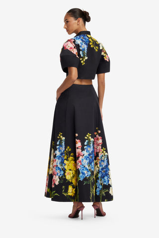 Elina Maxi Skirt - Snapdragon Print in Ebony Skirts
