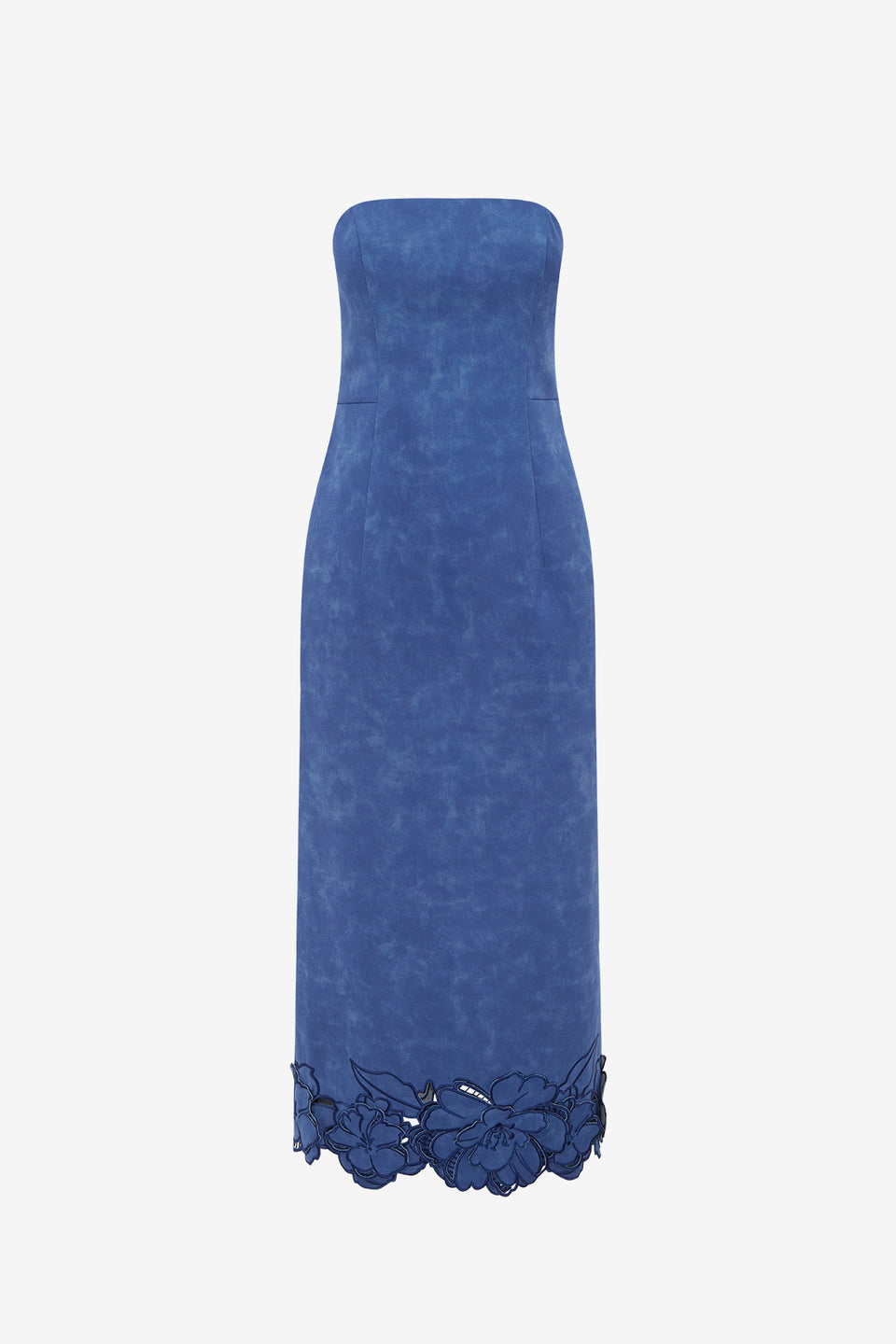 Rayna Applique Vegan Suede Bustier Maxi Dress - Azure Dress Maxi