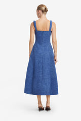 Beatrice Embellished Vegan Suede Midi Dress - Azure Dress Midi