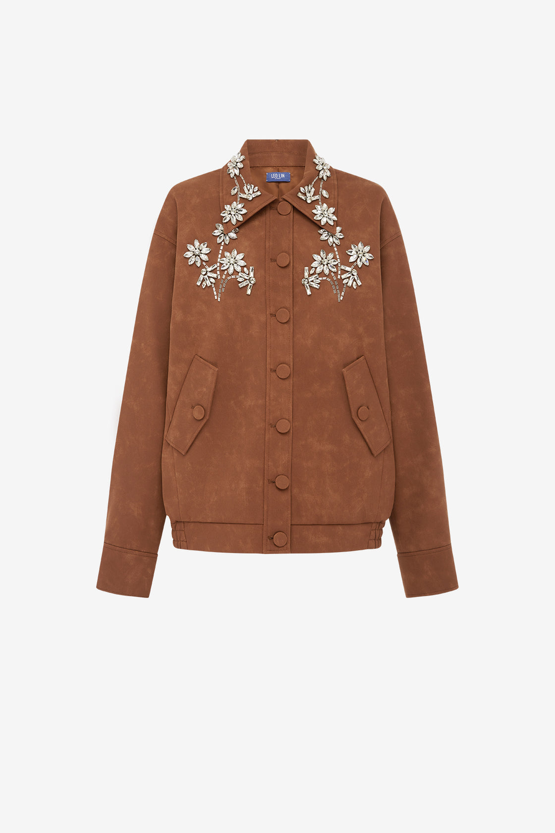 Astrid Embellished Vegan Suede Jacket - Chestnut Jackets