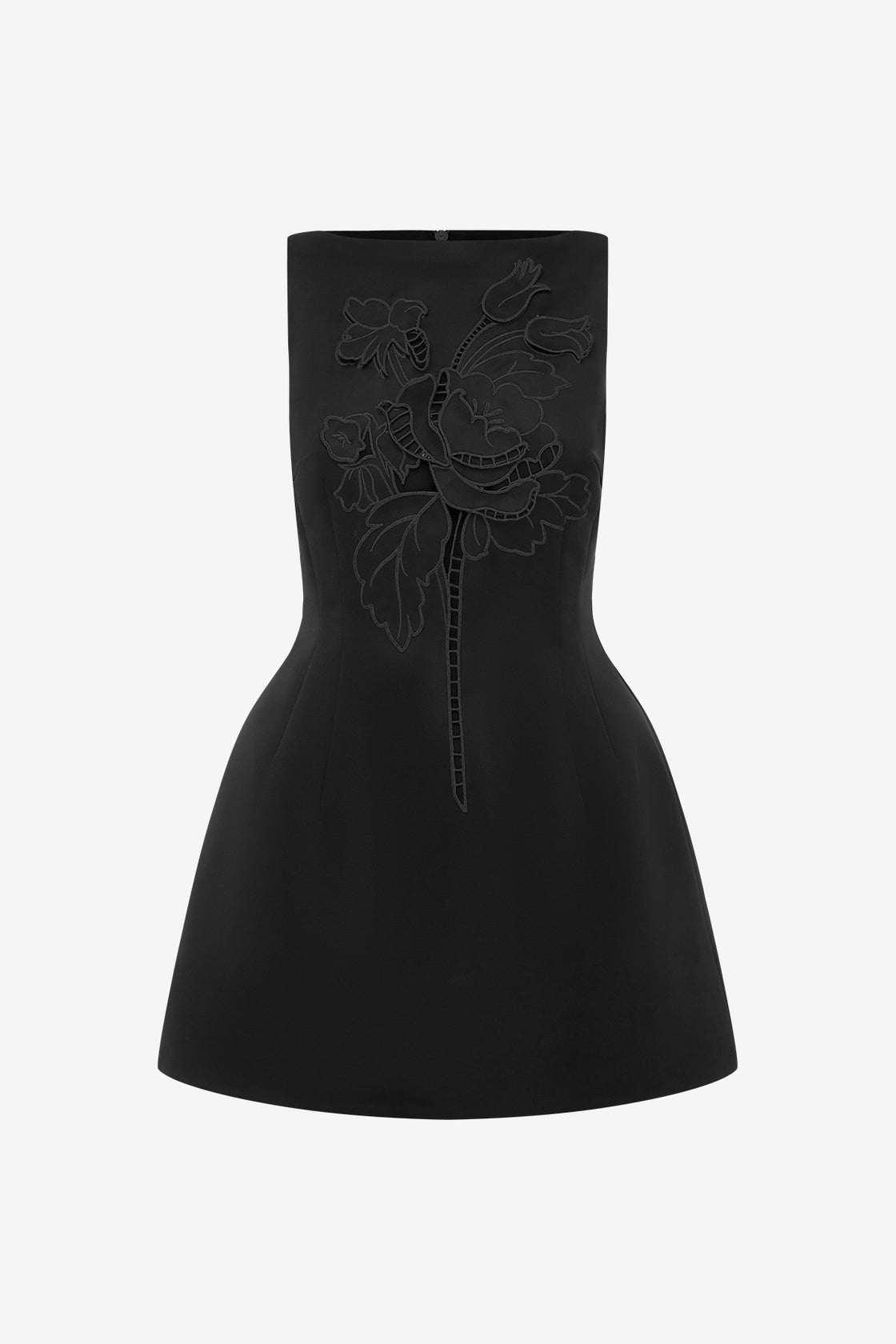 Ali Applique Boat Neck Mini Dress - Ebony Dress Mini