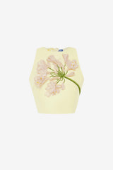 Ella Applique Bow Backless Top - Agapanthus Print Tops