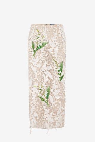 Kyra Embellished Lace Maxi Skirt - Snow Meadow Skirts