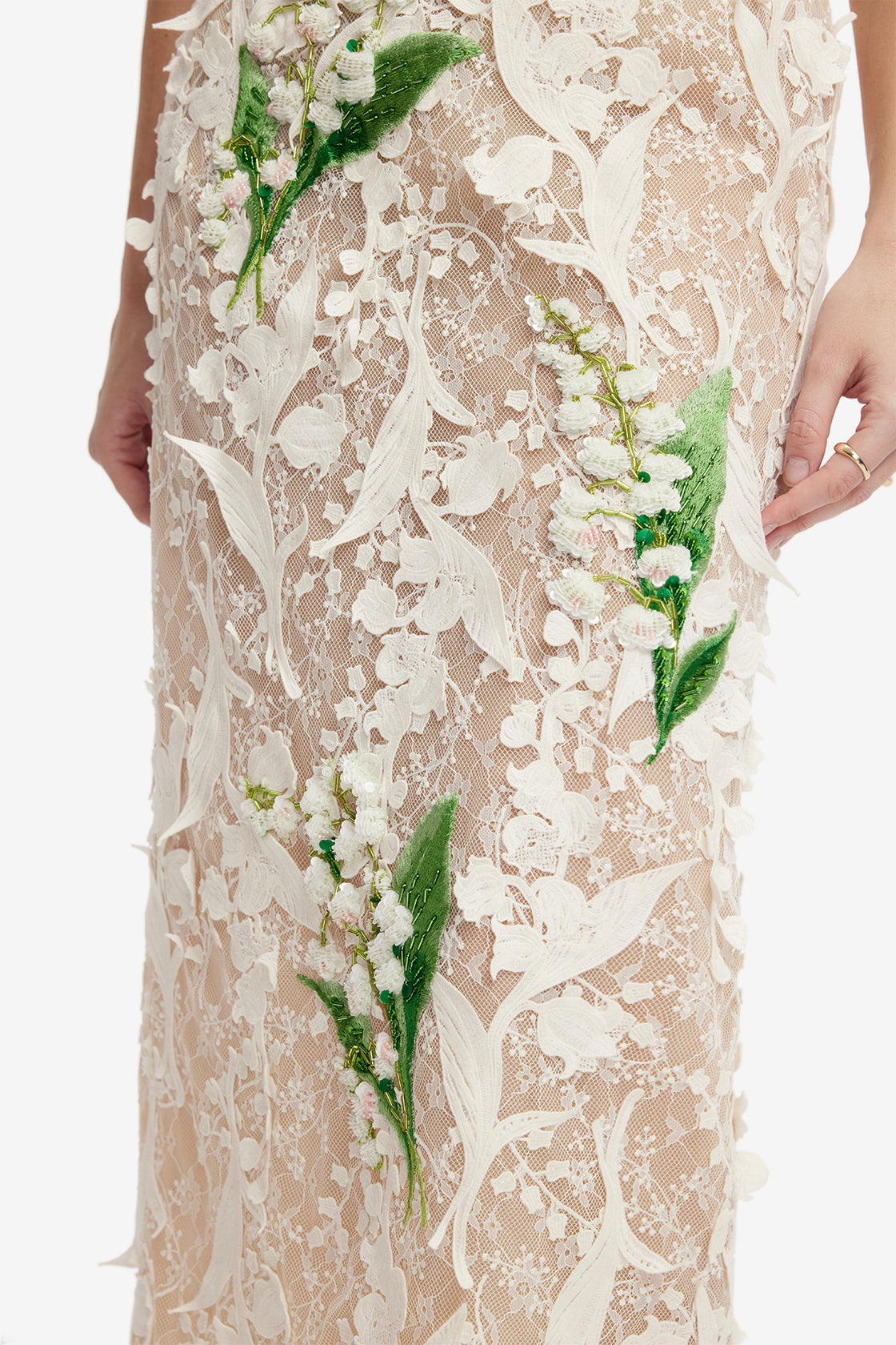 Kyra Embellished Lace Maxi Skirt - Snow Meadow Skirts