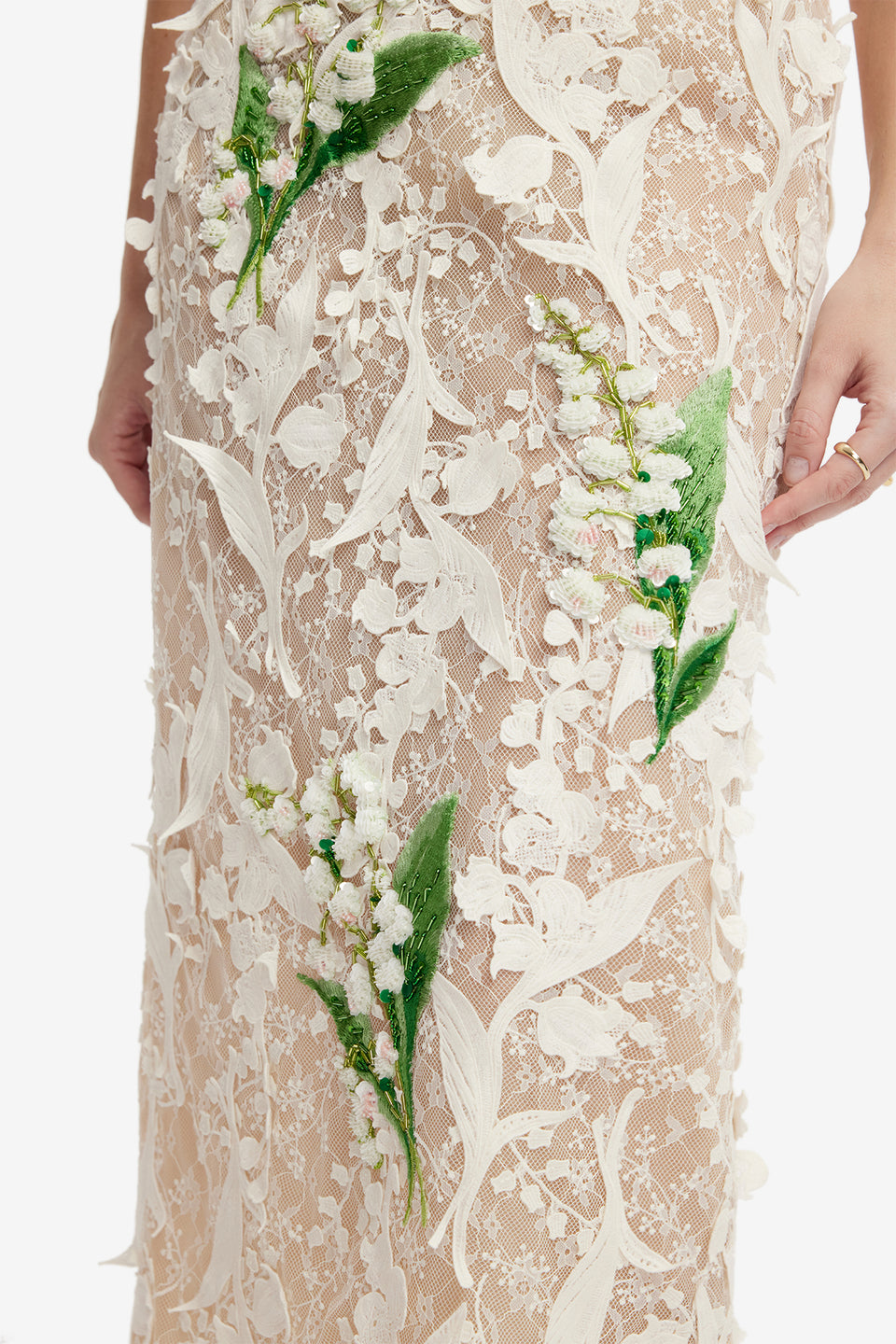 Kyra Embellished Lace Maxi Skirt - Snow Meadow Skirts