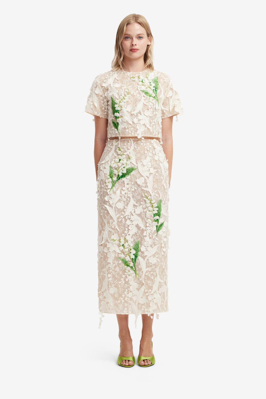 Kyra Embellished Lace Maxi Skirt - Snow Meadow Skirts