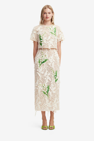 Kyra Embellished Lace Maxi Skirt - Snow Meadow Skirts