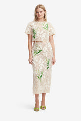 Kyra Embellished Lace Maxi Skirt - Snow Meadow Skirts