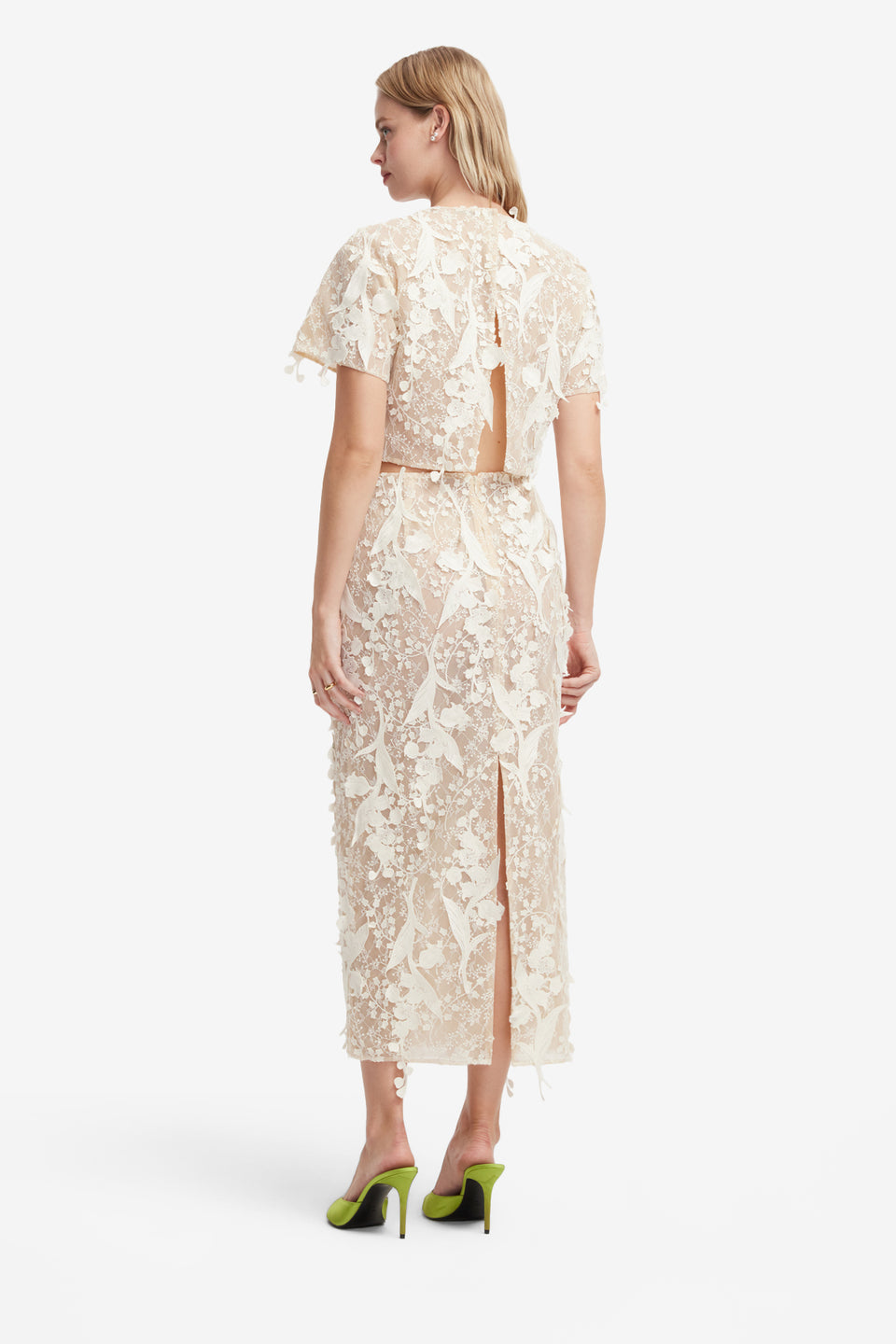 Indie Embellished Lace Sleeve Top - Snow Meadow Tops