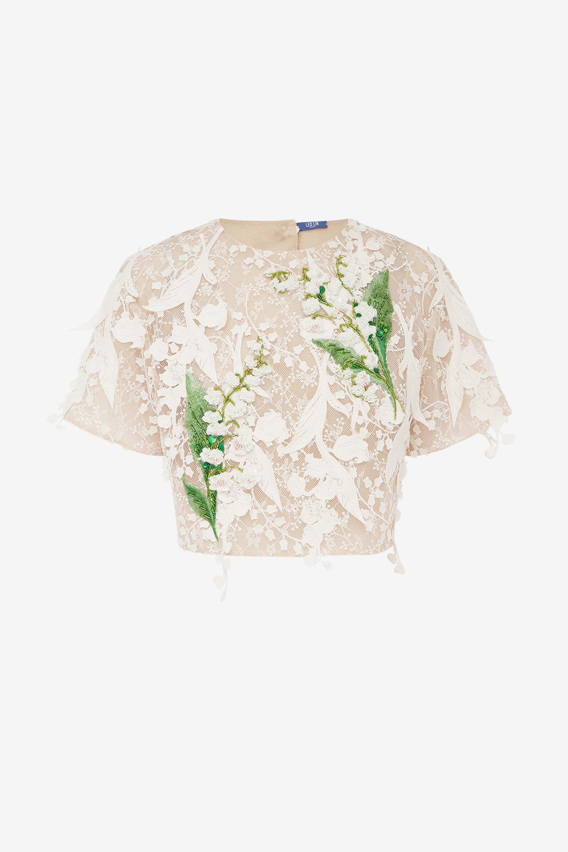 Indie Embellished Lace Sleeve Top - Snow Meadow Tops