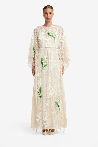 Willow Embellished Lace Kaftan Maxi - Snow Meadow Dress Maxi