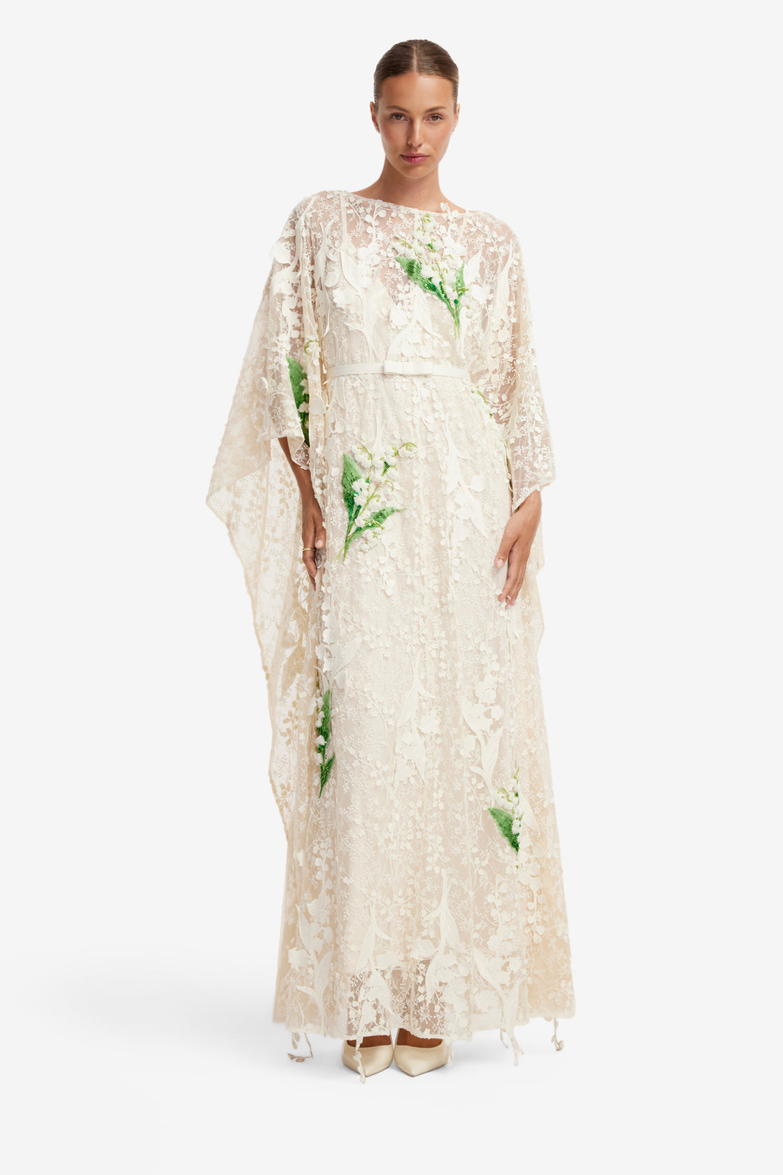 Willow Embellished Lace Kaftan Maxi - Snow Meadow Dress Maxi