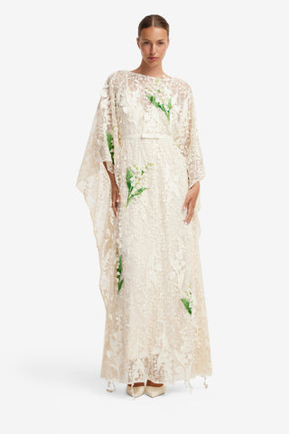 Willow Embellished Lace Kaftan Maxi - Snow Meadow Dress Maxi