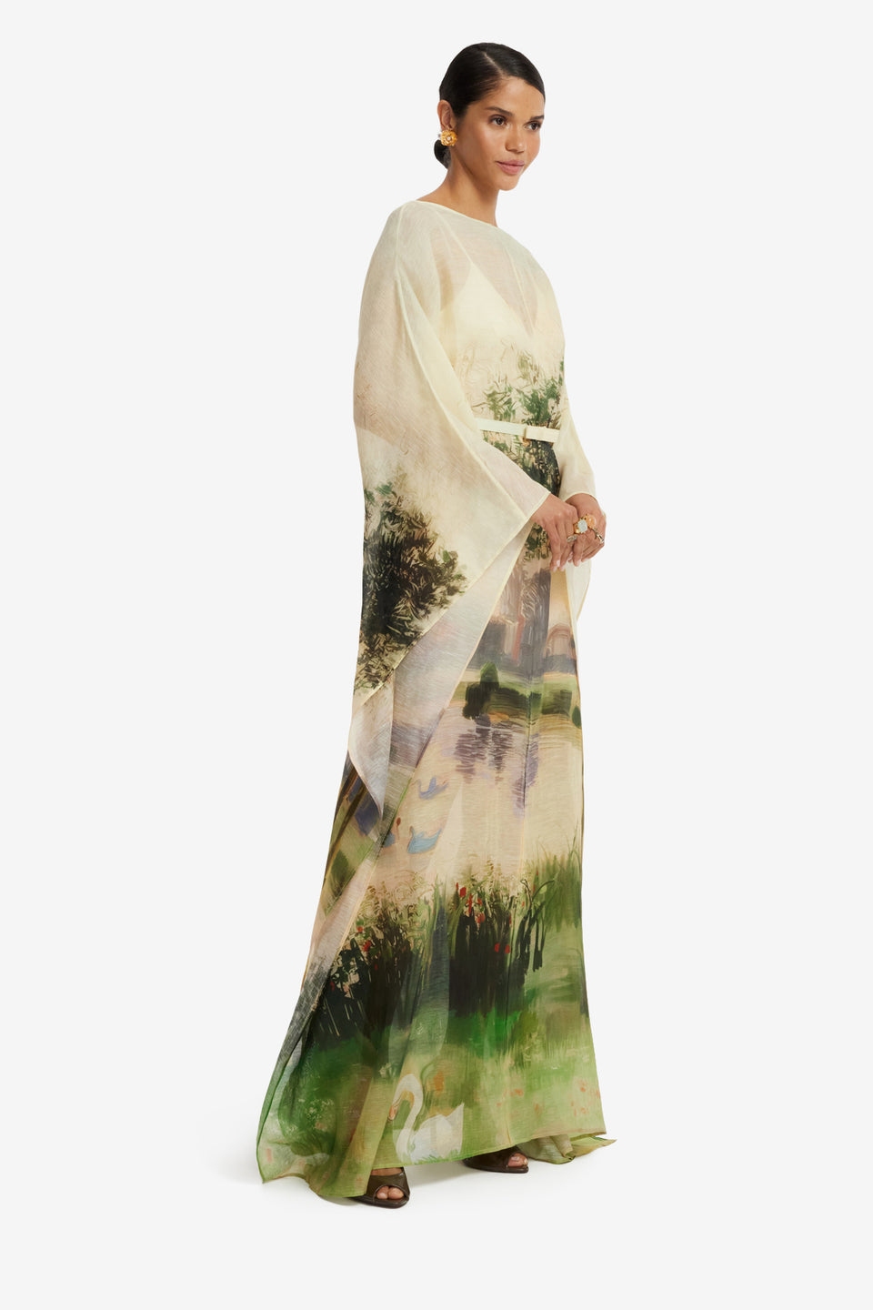 Willow Kaftan Maxi Dress - Serene Print Dress Maxi