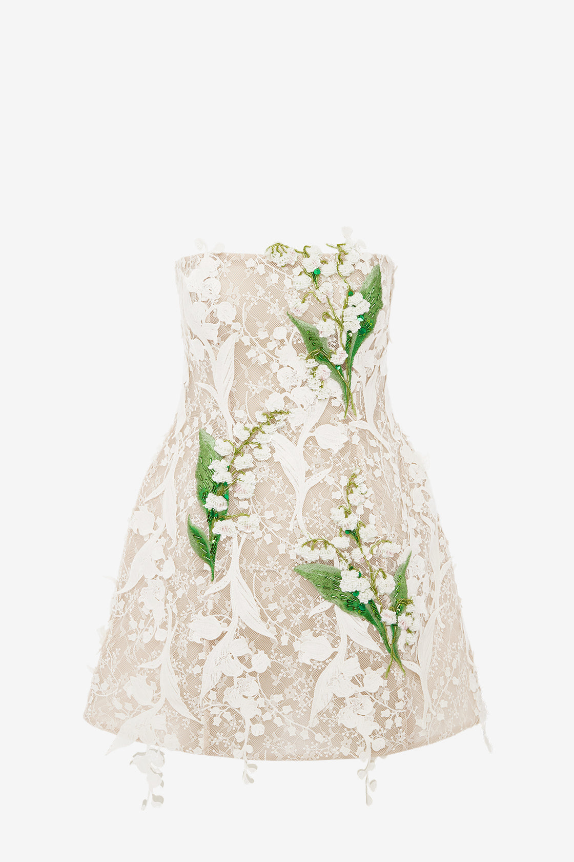 Roselle Embellished Lace Bustier Mini Dress - Snow Meadow Dress Mini