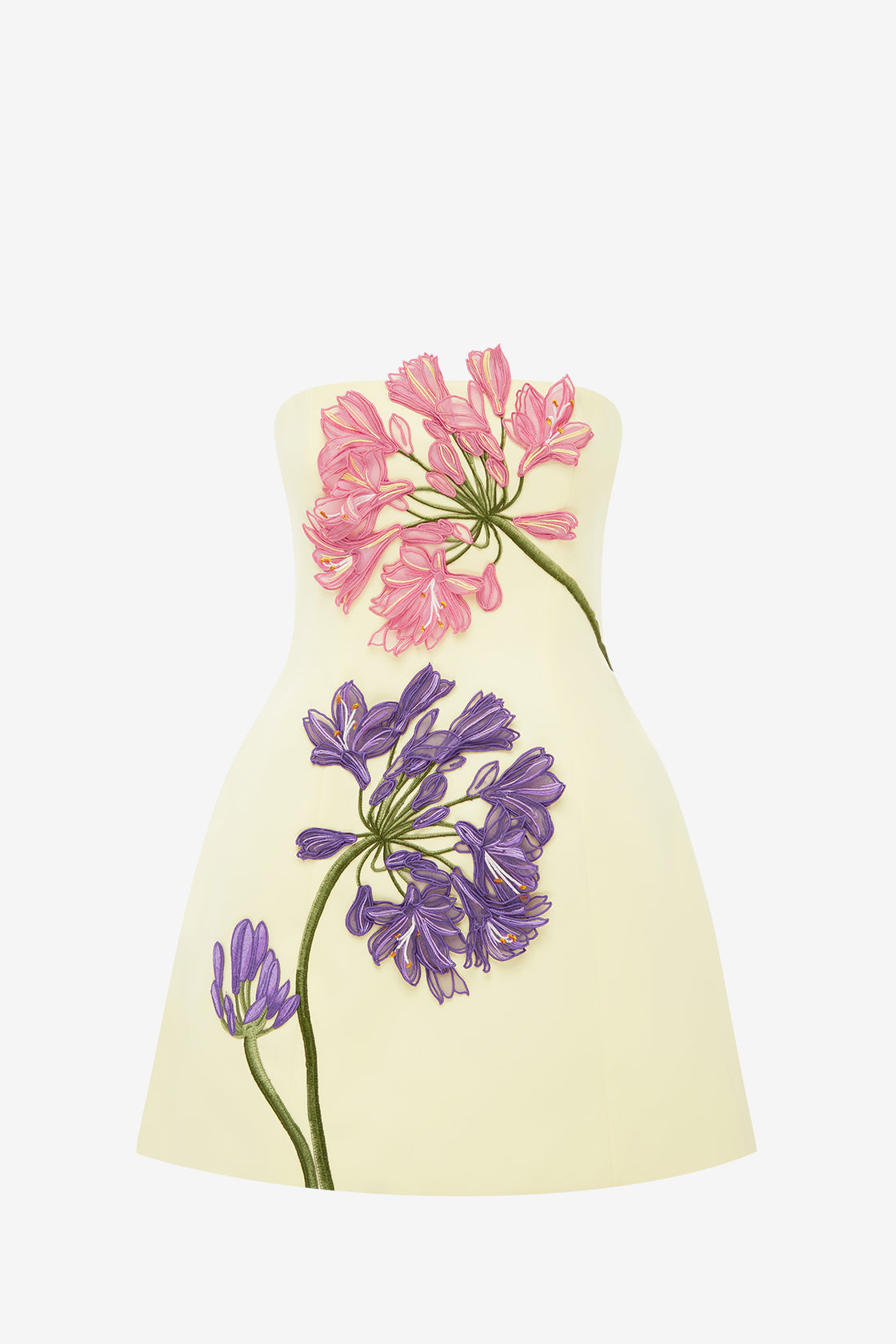 Roselle Applique Bustier Mini Dress - Agapanthus Print Dress Mini
