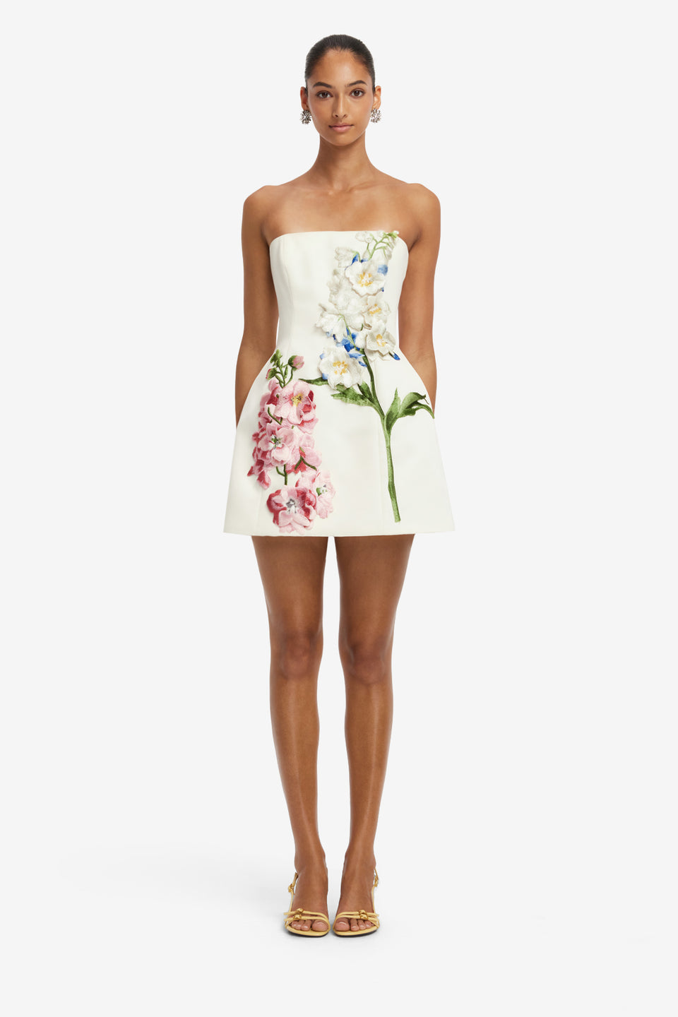 elizabeth tweed bow mini dress lemon Elizabeth Tweed Bow Mini Dress