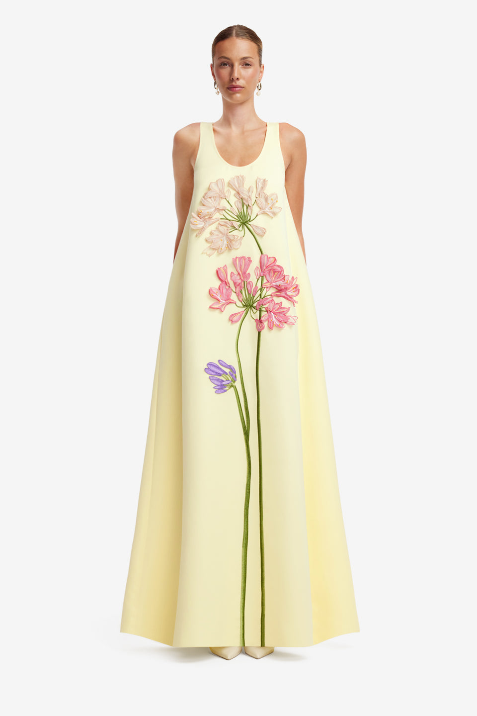 Charlene Applique Gown - Agapanthus Print Dress Maxi