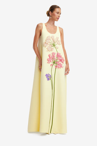 Charlene Applique Gown - Agapanthus Print Dress Maxi