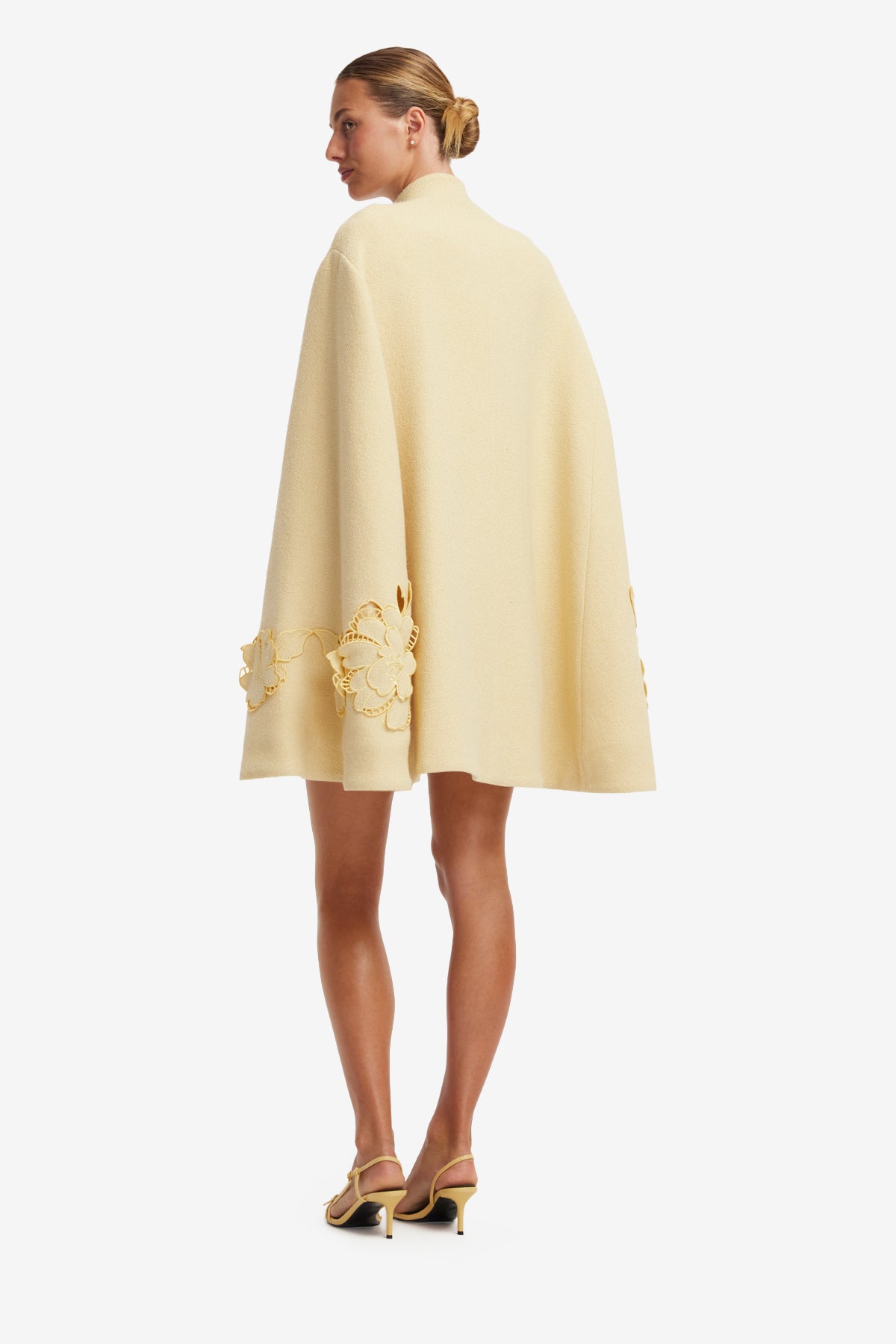 Sloane Appliqué Tweed Cape Jacket - Dusty Yellow – LEO LIN