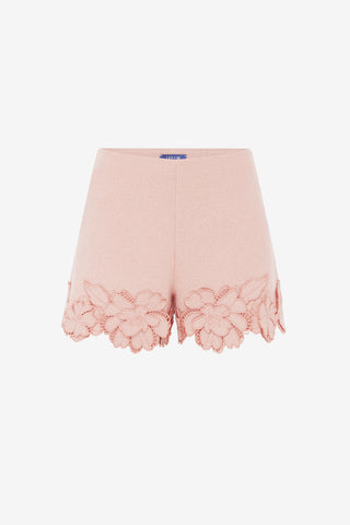 Elle Applique Tweed Shorts - Dusty Pink Shorts