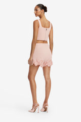 Elle Applique Tweed Shorts - Dusty Pink Shorts