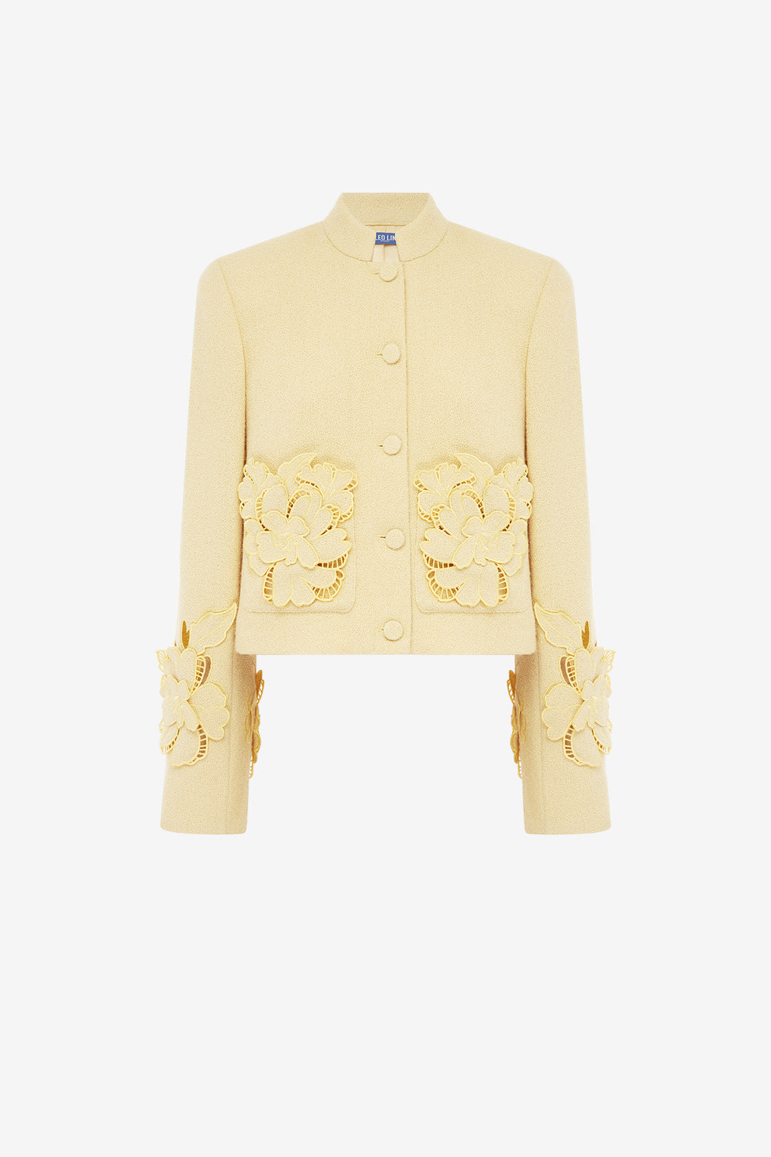 Blythe Applique Tweed Jacket - Dusty Yellow Jackets