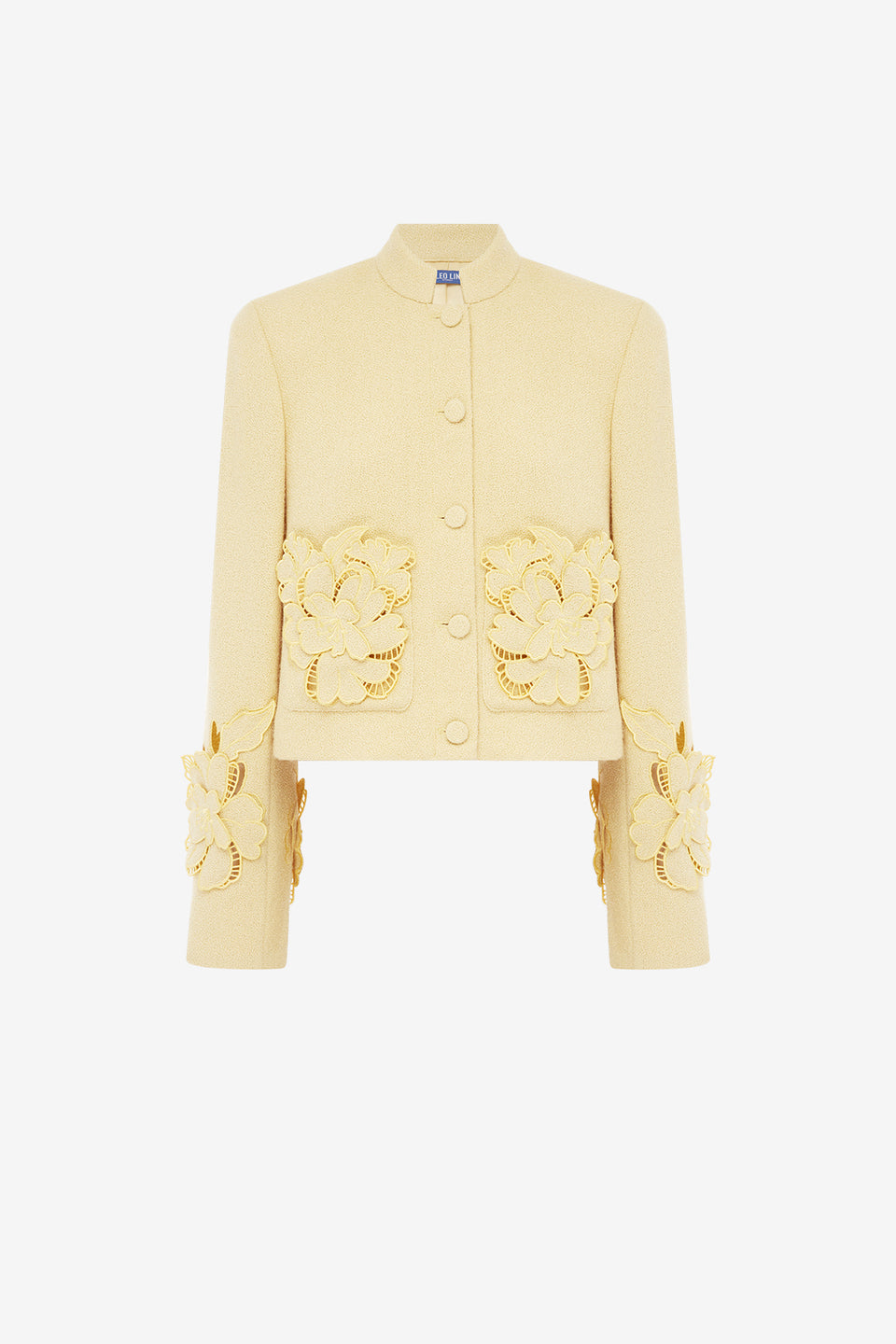 Blythe Applique Tweed Jacket - Dusty Yellow Jackets