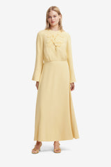 Kinsley Applique Maxi Dress - Dusty Yellow Dress Maxi