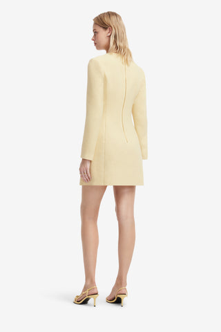 Aliza Applique Tweed Mini Dress - Dusty Yellow Dress Mini