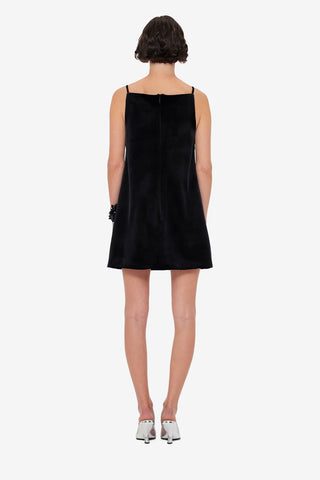 Exclusive LEO LIN Leia Velvet Mini Dress - Onyx