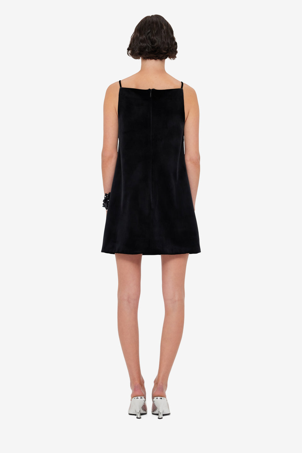 Exclusive LEO LIN Leia Velvet Mini Dress - Onyx