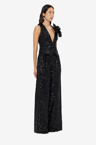 Exclusive LEO LIN Anna-May Sequin Vest - Onyx