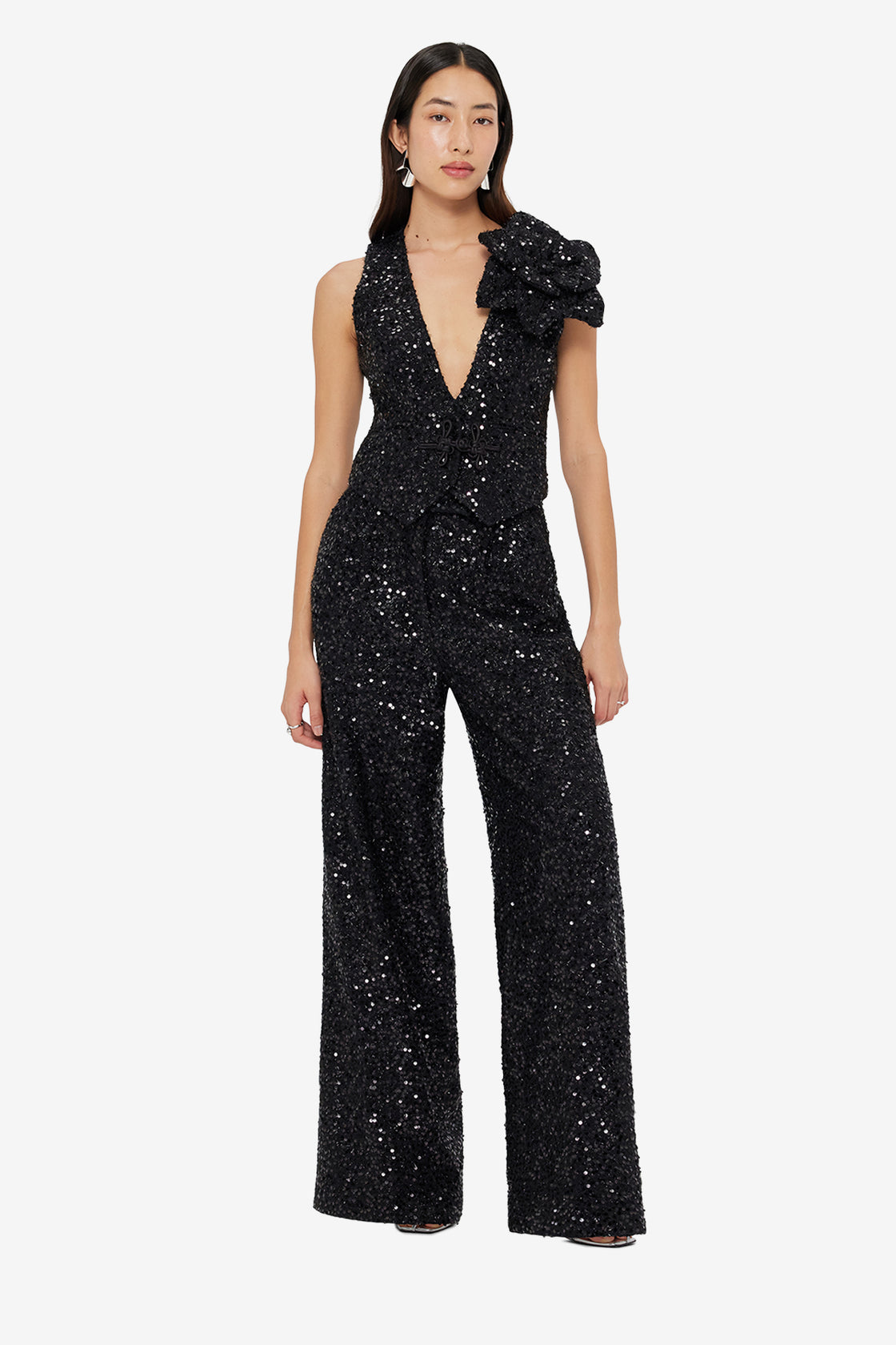 Exclusive LEO LIN Anna-May Sequin Vest - Onyx